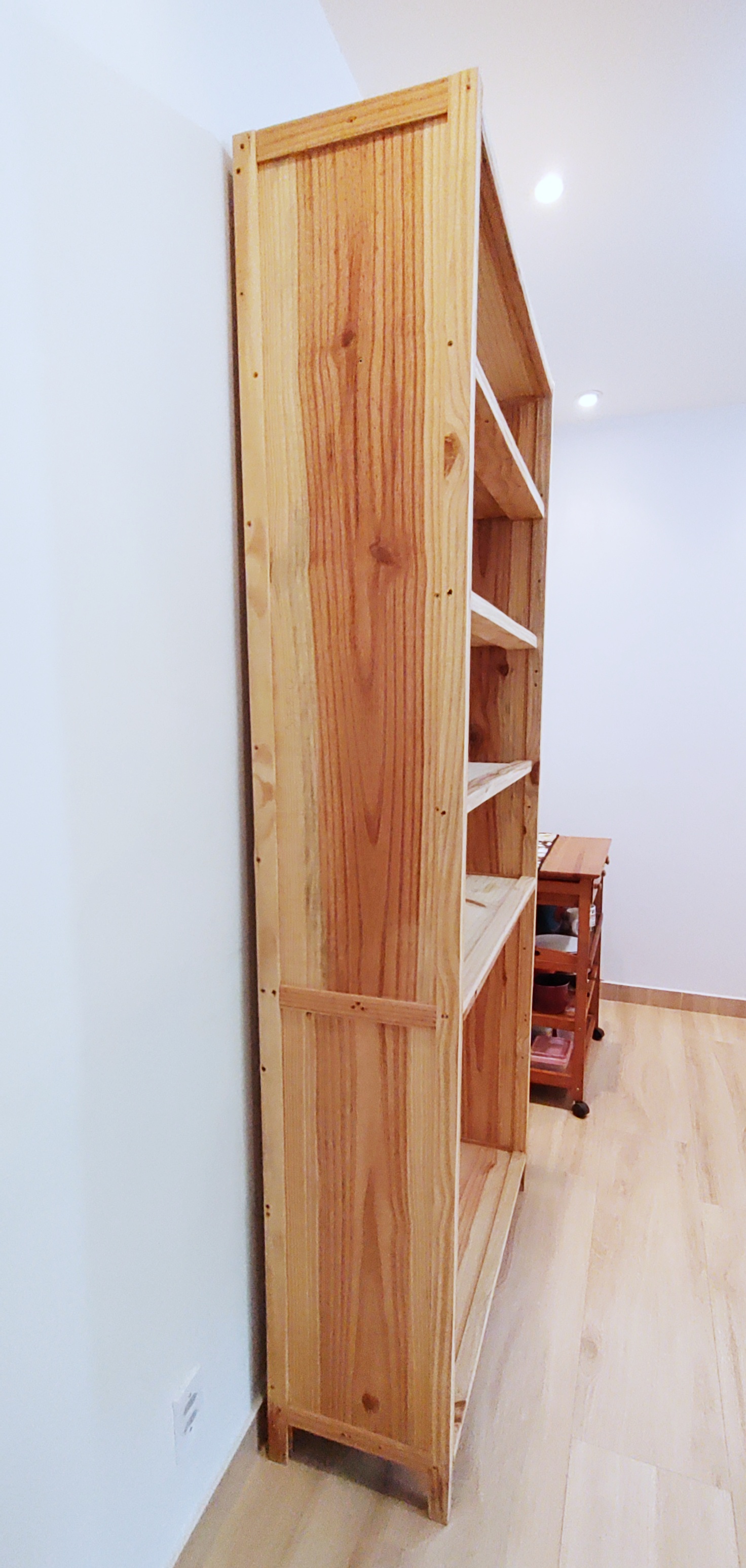 Estante de madeira nova 